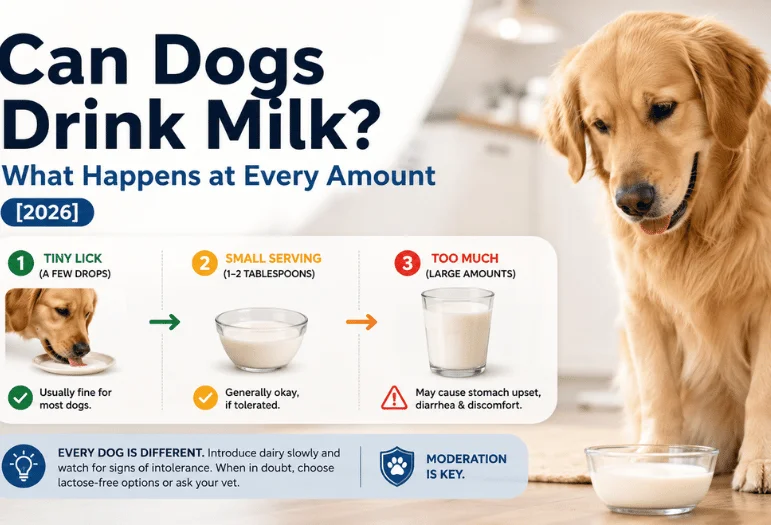 Can Dogs Drink Milk? Safe Amounts, Health Risks, Lactose Intolerance, Symptoms, and What to Do in 2026