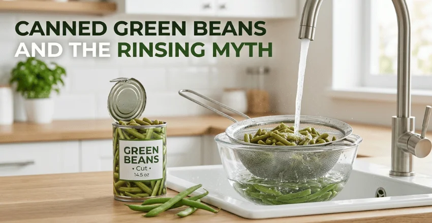 Canned green beans and the rinsing myth