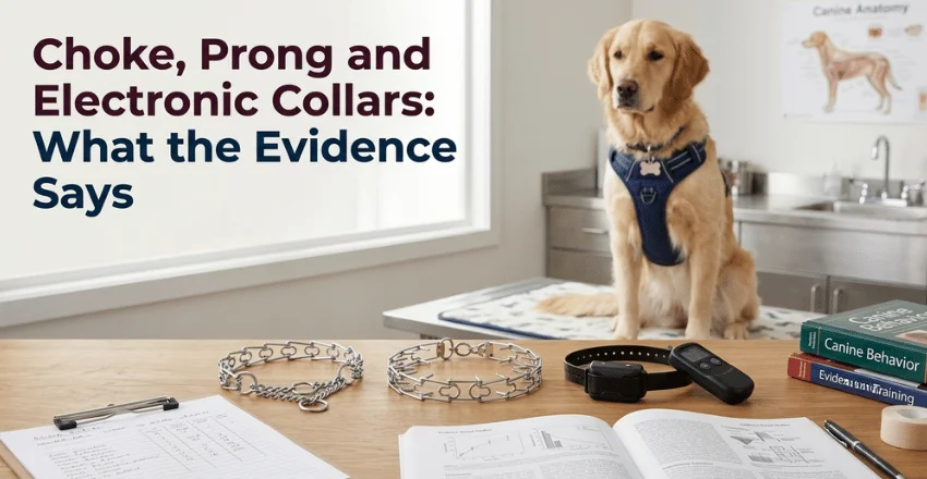 Choke, prong and electronic collars: what the evidence says.
