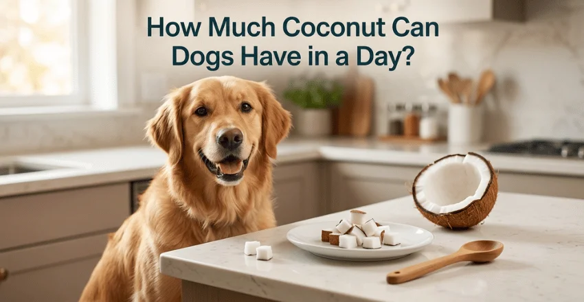 How much can dogs have coconut in a day?