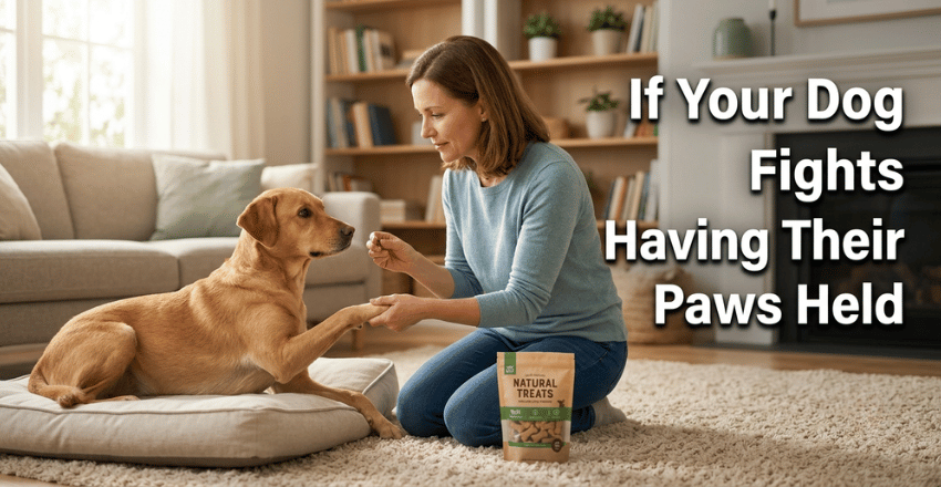 If your dog fights having their paws held