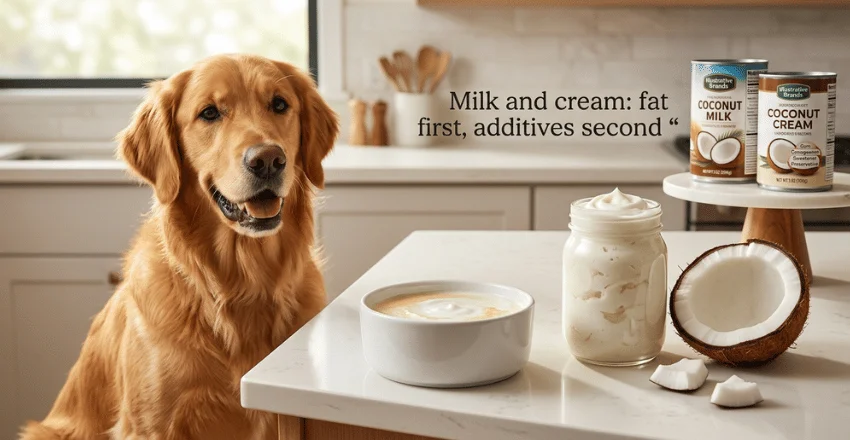 Milk and cream: fat first, additives second